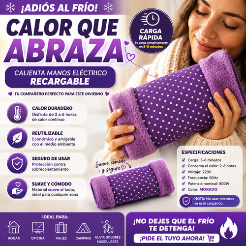 🔥 Guatero Eléctrico Recargable – Calor Instantáneo para Aliviar el Frío y los Dolores