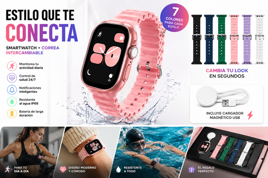 Reloj Smartwatch  9 Premium + 8 Correas